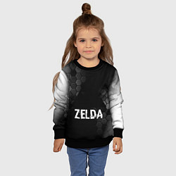 Свитшот детский Zelda glitch на темном фоне, цвет: 3D-черный — фото 2
