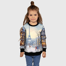 Свитшот детский Новогодний Париж, цвет: 3D-черный — фото 2