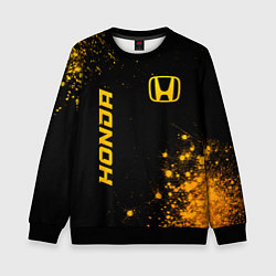 Детский свитшот Honda - gold gradient: надпись, символ