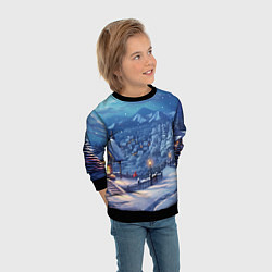 Свитшот детский Предновогоняя ночь, цвет: 3D-черный — фото 2
