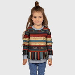 Свитшот детский Этнический принт в полоску, цвет: 3D-меланж — фото 2