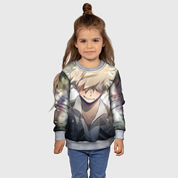 Свитшот детский Моя геройская академия Кацуки Бакуго, цвет: 3D-меланж — фото 2