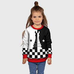 Свитшот детский Шахматный конь, цвет: 3D-красный — фото 2