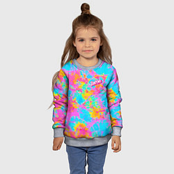 Свитшот детский Барбм - цветочный абстрактный паттерн - тай-дай, цвет: 3D-меланж — фото 2