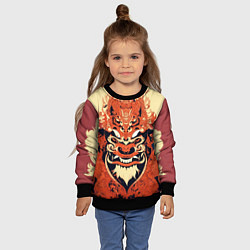 Свитшот детский Баронг индонезийские узоры, цвет: 3D-черный — фото 2