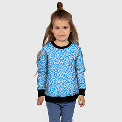 Свитшот детский Белые узоры на синем фоне, цвет: 3D-черный — фото 2