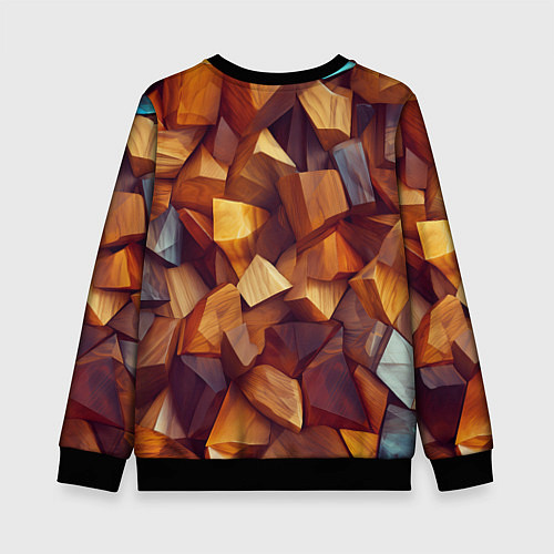 Детский свитшот Паттерн камни и кристаллы / 3D-Черный – фото 2