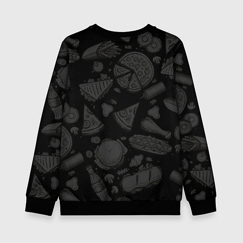 Детский свитшот Боец KFC на фоне бургеров / 3D-Черный – фото 2