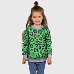 Свитшот детский Зелёный леопард паттерн, цвет: 3D-меланж — фото 2
