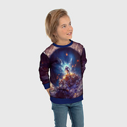 Свитшот детский Astranaut звездный скиталец, цвет: 3D-синий — фото 2