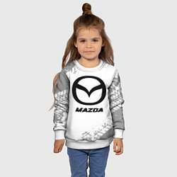Свитшот детский Mazda speed на светлом фоне со следами шин, цвет: 3D-белый — фото 2