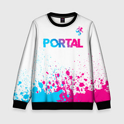 Детский свитшот Portal neon gradient style посередине