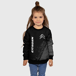Свитшот детский Citroen speed на темном фоне со следами шин вертик, цвет: 3D-черный — фото 2
