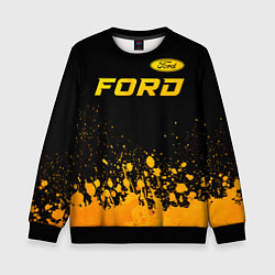 Свитшот детский Ford - gold gradient посередине, цвет: 3D-черный