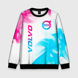 Свитшот детский Volvo neon gradient style вертикально, цвет: 3D-черный
