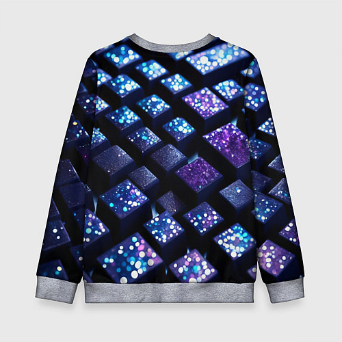 Детский свитшот Цветные объёмные кубики - нейросеть / 3D-Меланж – фото 2