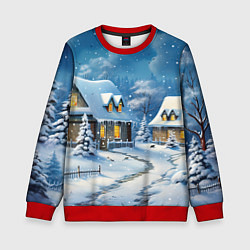 Детский свитшот Новогодние каникулы в деревне