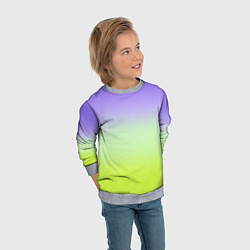 Свитшот детский Фиолетовый мятный и желто-зеленый градиент, цвет: 3D-меланж — фото 2