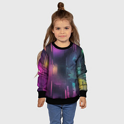 Свитшот детский Цветные пиксели retro, цвет: 3D-черный — фото 2