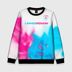 Свитшот детский Lamborghini neon gradient style посередине, цвет: 3D-черный