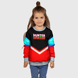 Свитшот детский Охотник х Охотник неоновые иероглифы, цвет: 3D-меланж — фото 2