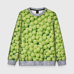 Свитшот детский Много теннисных мячей, цвет: 3D-меланж