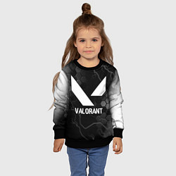 Свитшот детский Valorant glitch на темном фоне, цвет: 3D-черный — фото 2