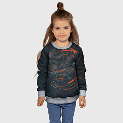 Свитшот детский Часовой механизм киберпанк, цвет: 3D-меланж — фото 2