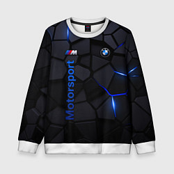Свитшот детский BMW - плиты с эффектом свечения, цвет: 3D-белый