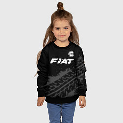 Свитшот детский Fiat speed на темном фоне со следами шин посередин, цвет: 3D-черный — фото 2