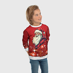 Свитшот детский Улыбчивый Санта, цвет: 3D-белый — фото 2