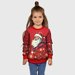 Свитшот детский Улыбчивый Санта, цвет: 3D-красный — фото 2