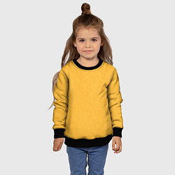 Свитшот детский Жёлтый однотонный текстура, цвет: 3D-черный — фото 2