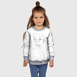 Свитшот детский Фрирен - карандашный набросок, цвет: 3D-меланж — фото 2