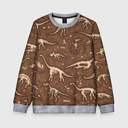 Свитшот детский Dinosaurs bones, цвет: 3D-меланж