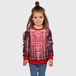 Свитшот детский Красные неоновые полосы киберпанк, цвет: 3D-красный — фото 2