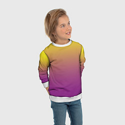 Свитшот детский Желто-фиолетовый градиент, цвет: 3D-белый — фото 2