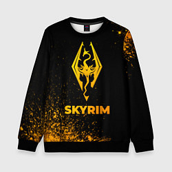 Свитшот детский Skyrim - gold gradient, цвет: 3D-черный