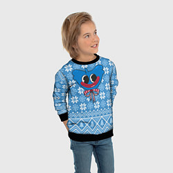 Свитшот детский Huggy Wuggy christmas sweater, цвет: 3D-черный — фото 2