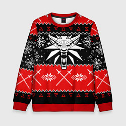 Свитшот детский The Witcher christmas sweater, цвет: 3D-красный