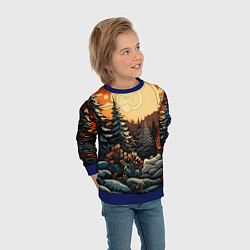 Свитшот детский Волшебная роспись, цвет: 3D-синий — фото 2