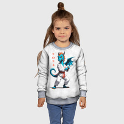 Свитшот детский Дракон на спорте 2024, цвет: 3D-меланж — фото 2