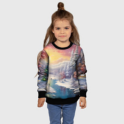 Свитшот детский Сказочное сияние нового года, цвет: 3D-черный — фото 2