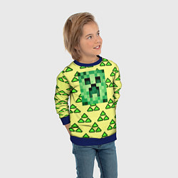 Свитшот детский Minecraft creeper game, цвет: 3D-синий — фото 2