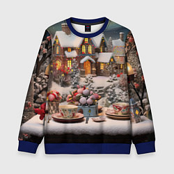 Детский свитшот Объемные новогодние домики