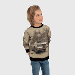 Свитшот детский Скетч футуристичного спорткара, цвет: 3D-черный — фото 2