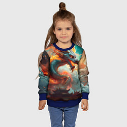 Свитшот детский Мифический дракон 2024, цвет: 3D-синий — фото 2