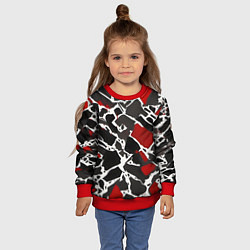 Свитшот детский Кляксы чёрные и красные, цвет: 3D-красный — фото 2