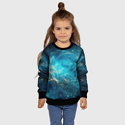 Свитшот детский Голубая небула, цвет: 3D-черный — фото 2