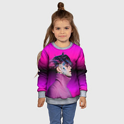 Свитшот детский Lil Peep фиолетовый лук, цвет: 3D-меланж — фото 2